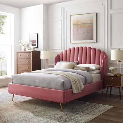 Lana Performance Velvet Queen Wingback Platform Bed by Modway