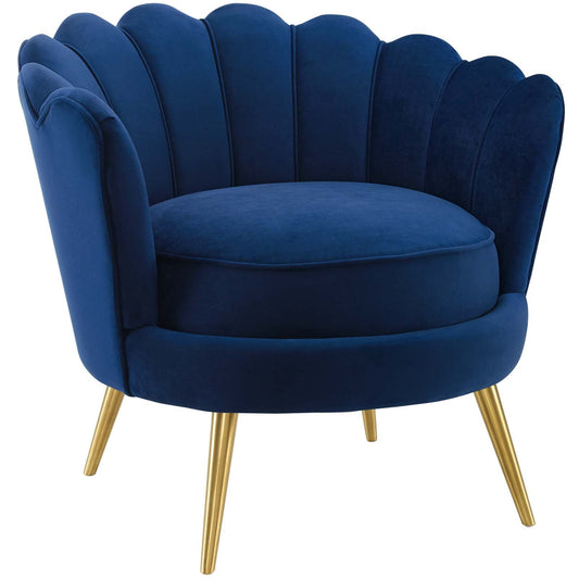Admire Scalloped Edge Performance Velvet Accent Armchair by Modway