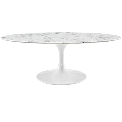 Lippa 48" Oval Faux Marble Coffee Table by Modway