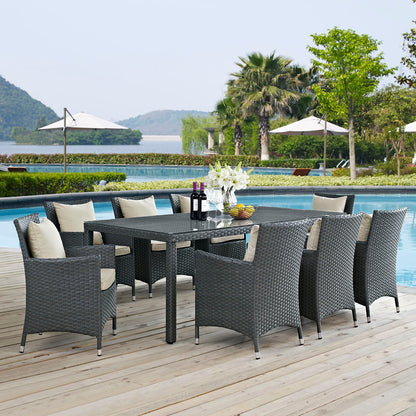Sojourn 9 Piece Outdoor Patio Sunbrella¨ Dining Set by Modway