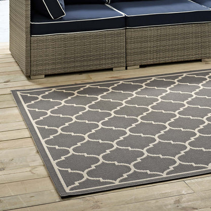 Avena Moroccan Quatrefoil Trellis Indoor and Outdoor 8x10 Area Rug by Modway