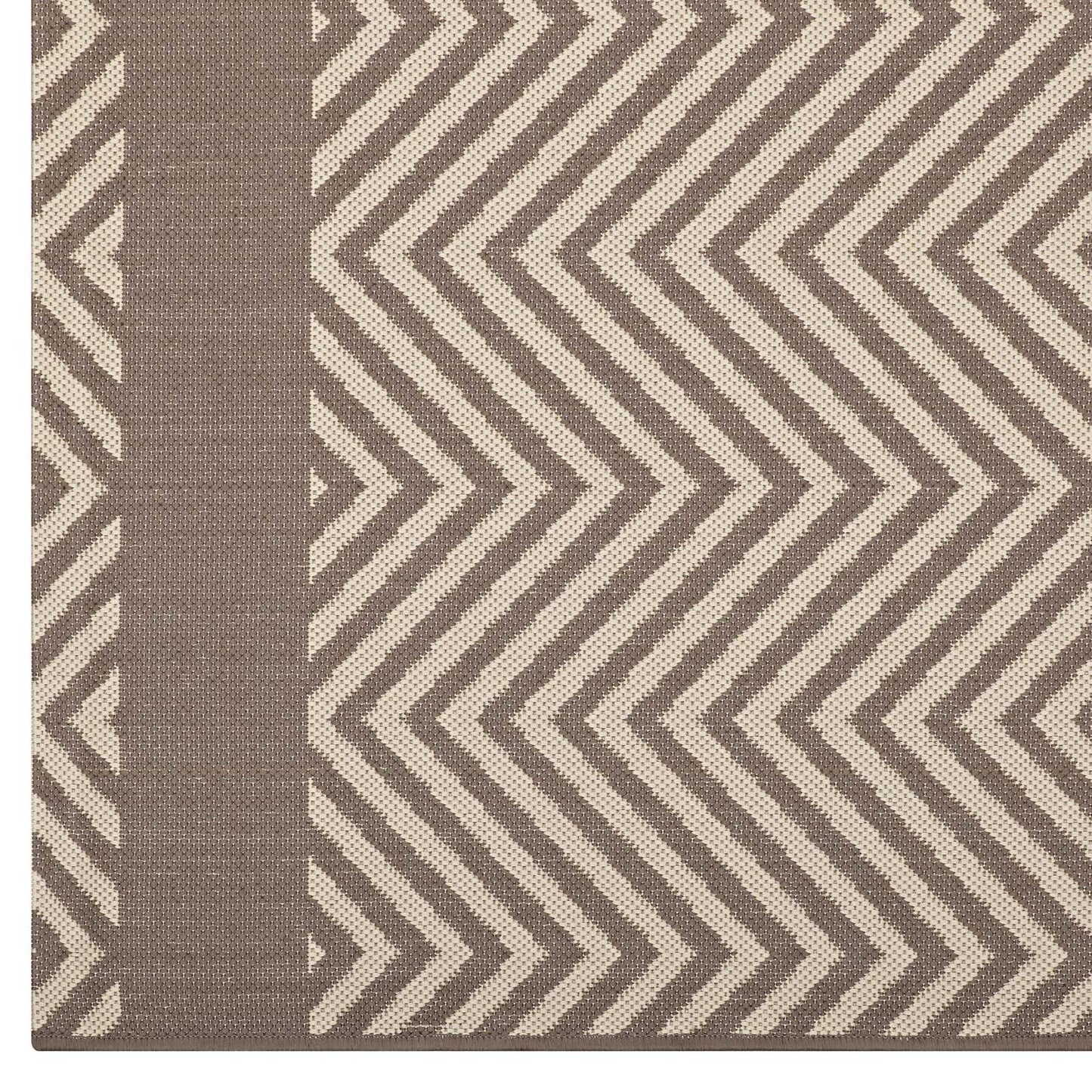 Optica Chevron With End Borders Indoor and Outdoor 5x8 Area Rug by Modway