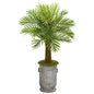 42" Robellini Palm Artificial Tree in Vintage Metal Planter
