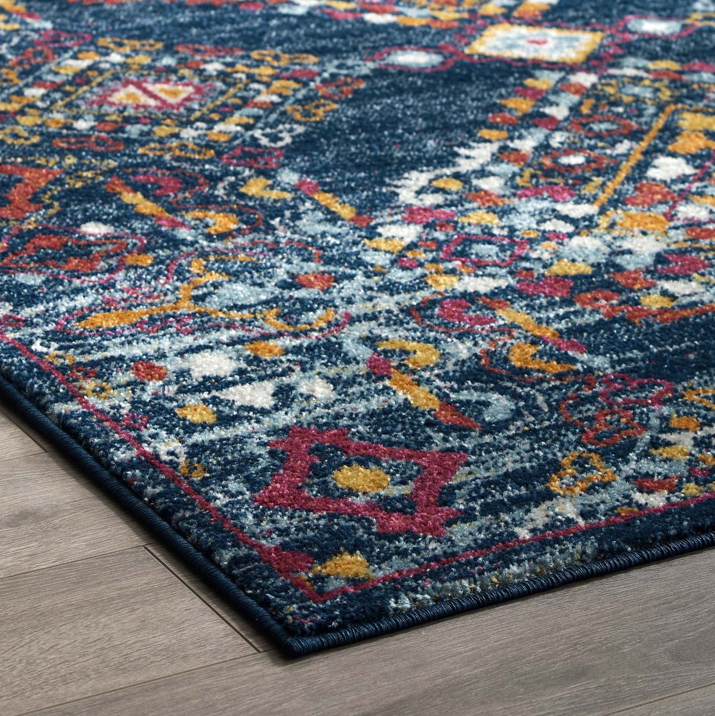Entourage Khalida Distressed Floral Lattice 8x10 Area Rug by Modway