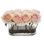 5.5" Blooming Roses in Glass Vase Artificial Arrangement