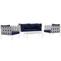 Harmony 5Piece Outdoor Patio Aluminum Sectional Sofa Set by Modway