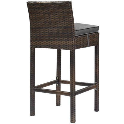 Conduit Outdoor Patio Wicker Rattan Bar Stool in B