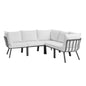 Riverside 5 Piece Outdoor Patio Aluminum Sectional by Modway