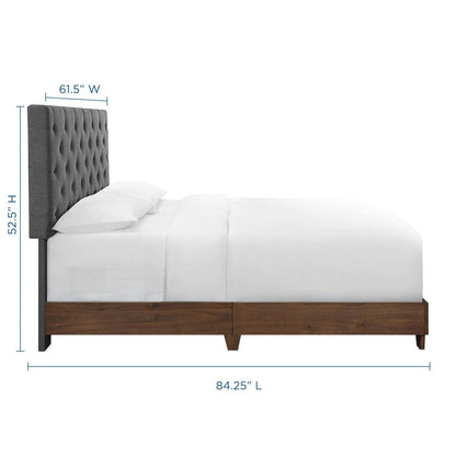 Rhiannon Diamond Tufted Upholstered Fabric Queen Bed by Modway