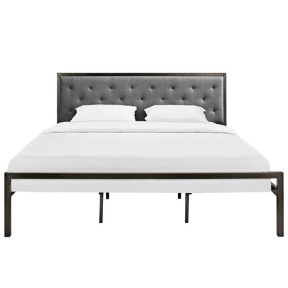 Mia Fabric King Bed by Modway