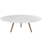 Lippa 48" Round Faux Marble Coffee Table with Tripod Base by Modway