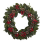 30"  Magnolia Leaf, Berry, Pine and Pine Cone Artificial Wreath