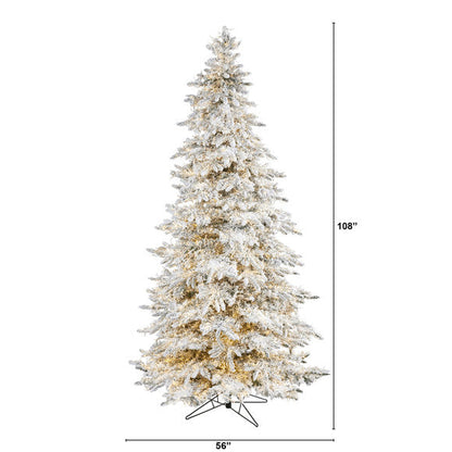 9' Flocked Grand Northern Rocky Fir Artificial Christmas Tree