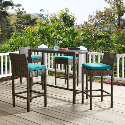 Conduit Bar Stool Outdoor Patio Wicker Rattan Set