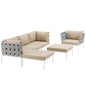 Harmony 6 Piece Outdoor Patio Aluminum Sectional Sofa Set by Modway