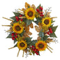 27"  Sunflower Berry Artificial Wreath