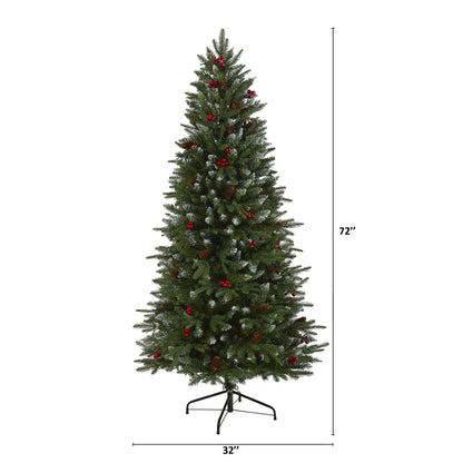 6' Snow Tipped Portland Spruce Artificial Christmas Tree