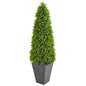 57"  Eucalyptus Topiary Artificial Tree in Slate Planter (Indoor/Outdoor)