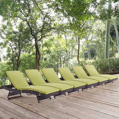 Convene Outdoor Patio Chaise Set of 6 by Modway
