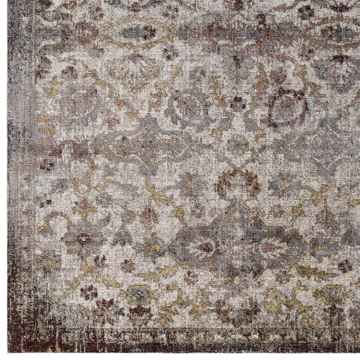 Success Kaede Distressed Vintage Floral Moroccan Trellis 4x6 Area Rug by Modway