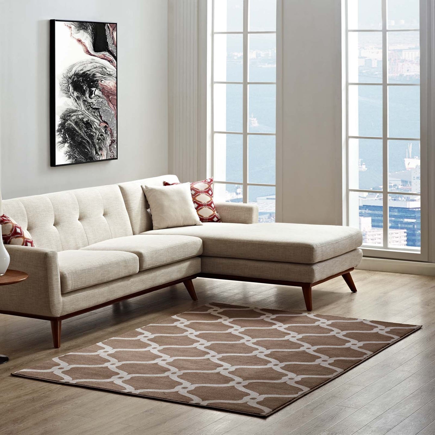 Beltara Chain Link Transitional Trellis 8x10 Area Rug by Modway