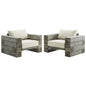 Manteo Rustic Coastal Outdoor Patio Sunbrella¨ Lounge Armchair Set of 2