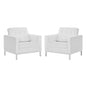 Loft Tufted Vegan Leather Armchairs Set of 2 by Modway