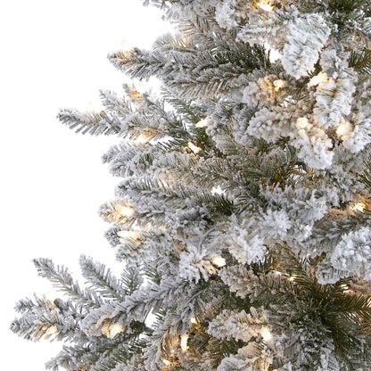 7' Flocked West Virginia Spruce Artificial Christmas Tree with 400 Clear Lights