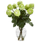 19"  Rose Artificial Arrangement in Glass Vase