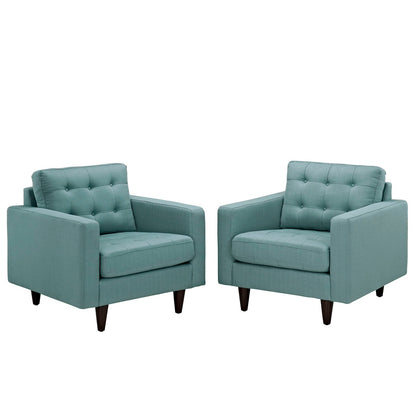 Empress Upholstered Fabric Armchair Set of 2 by Modway