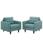 Empress Upholstered Fabric Armchair Set of 2 by Modway