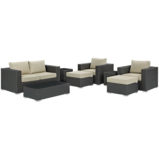 Sojourn 8 Piece Outdoor Patio Sunbrella¨ Sectional Set by Modway
