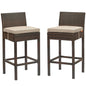 Conduit Outdoor Patio Wicker Rattan Bar Stool Set of 2 by Modway