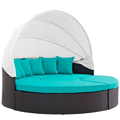 Convene Outdoor Patio Wicker Rattan Canopy Sectional Daybed by Modway