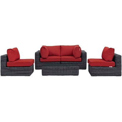 Summon 5 Piece Outdoor Patio Sunbrella¨ Sectional Set by Modway