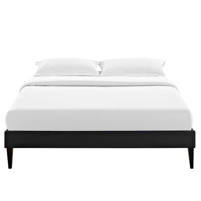 Tessie Vinyl Full Bed Frame with Squared Tapered Legs by Modway
