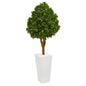 58"  Tea Leaf Artificial Tree in White Planter UV Resistant (Indoor/Outdoor)