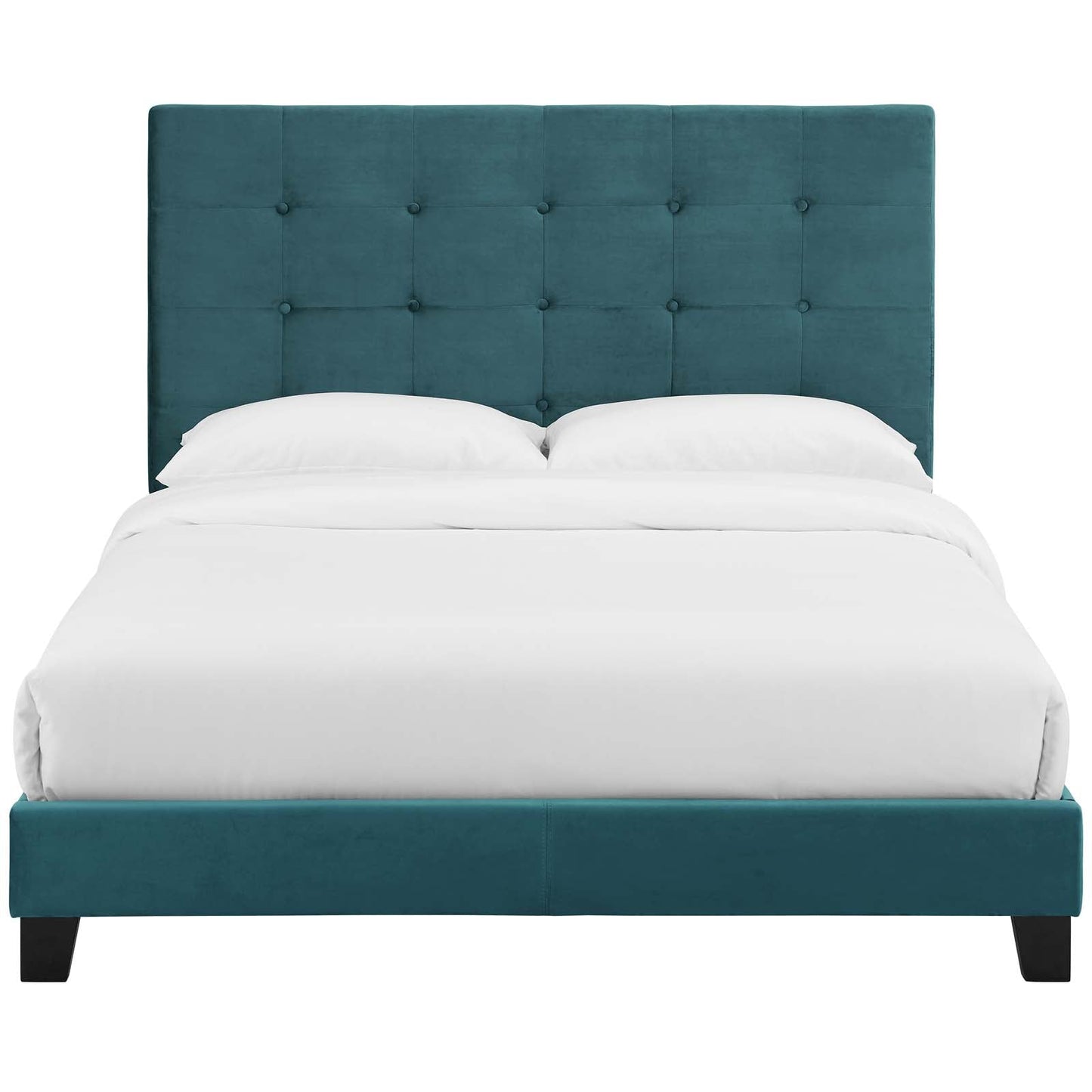 Melanie Tufted Button Upholstered Performance Velvet King Platform Bed by Modway