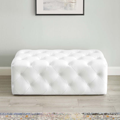 Amour 48" Tufted Button Entryway Faux Leather Bench by Modway