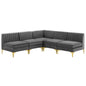 Triumph 5-Piece Channel Tufted Performance Velvet Sectional Sofa by Modway
