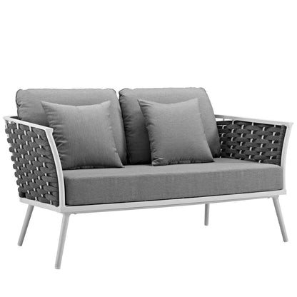 Stance 3 Piece Outdoor Patio Aluminum Sectional Sofa Set by Modway