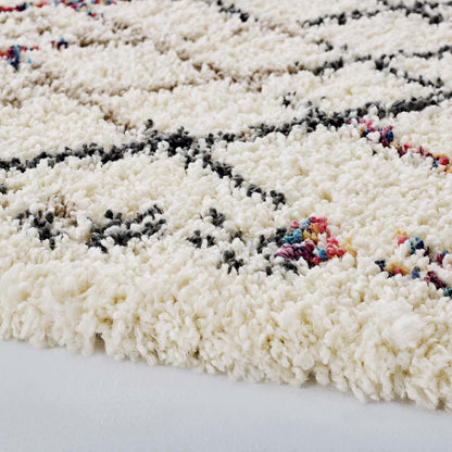 Skadi Rainbow Diamond Shag Area Rug in Multicolor