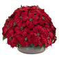 Large Poinsettia Artificial Plant in Stone Planter