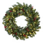 30"  Lighted Pine Wreath w/Berries & Pine Cones