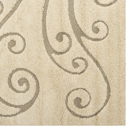 Jubilant Sprout Scrolling Vine Shag 5x8 Area Rug by Modway