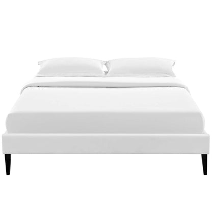 Tessie Vinyl Queen Bed Frame with Squared Tapered Legs by Modway
