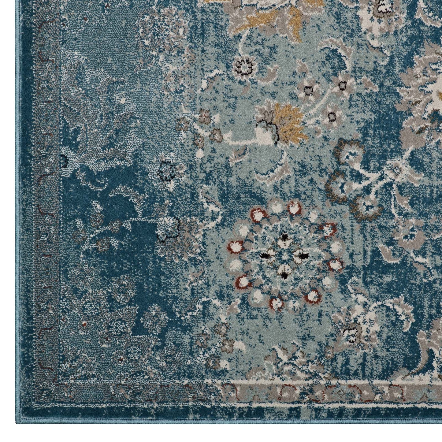 Cynara Distressed Floral Vintage Medallion 8x10 Area Rug by Modway