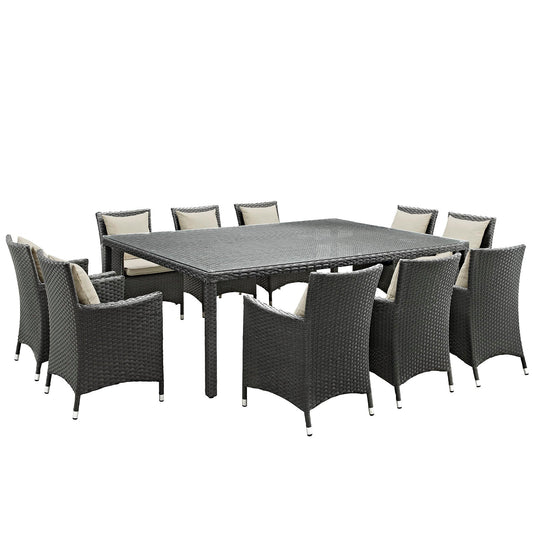 Sojourn 11 Piece Outdoor Patio Sunbrella¨ Dining Set by Modway