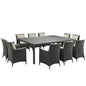 Sojourn 11 Piece Outdoor Patio Sunbrella¨ Dining Set by Modway