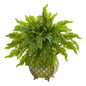 18"  Fern Artificial Plant in Metal Planter